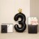 Foil ball 40 "" Number 3 with the crown ", the color is black