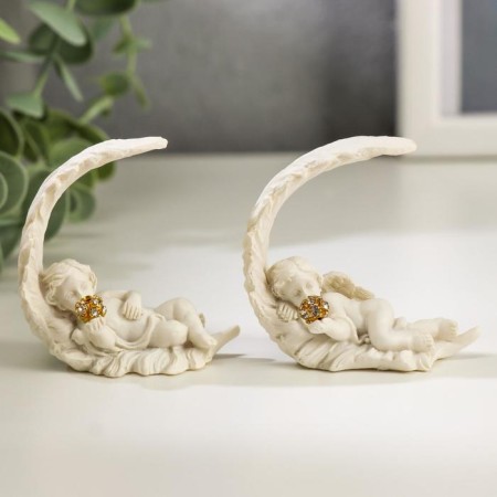 Polystone souvenir "Snowthrough angel sleeping on a feather" mix, 5x5.5x2.5 cm