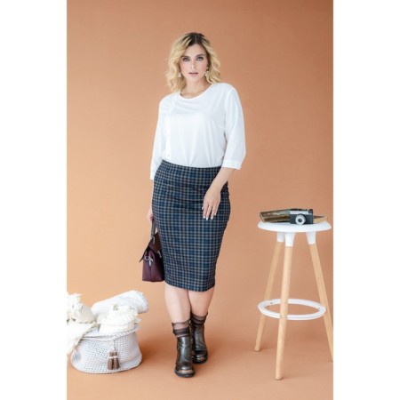 Female skirt, size 44, blue color-3