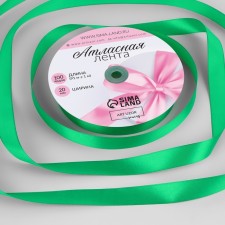 Satin tape, 20 mm × 91 ± 1 m, green color No. 19