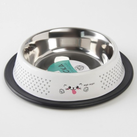 Metal bowl for a cat with a non-slip base “Moore!”, 235 ml, 15x3.5 cm-1