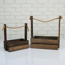 A set of wooden pots 2 in 1 (25.5 × 15 × 30; 20 × 12 × 23 cm) 