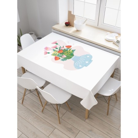 Tables on the table "Flowers in a vase", rectangular, Saten, size 120x145 cm