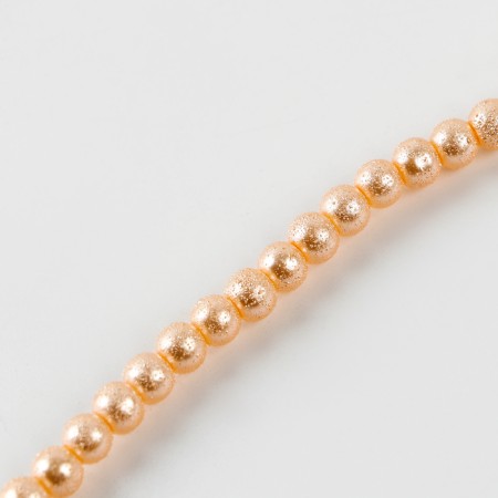 Glass beads, set 140 pcs., Size 1 pc. - 6 mm, beige color-4