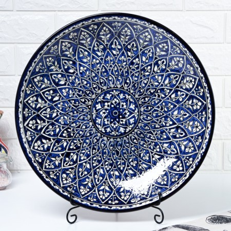 Largan Rishtan ceramics "Kalam", 42 cm, blue-1