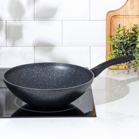 Pan-wok, d = 28, anti-stick coating, dark marble color-5