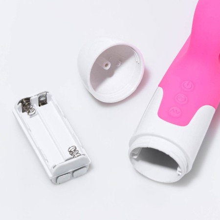 A vibrator with a clitoral stimulator, 12 modes, heating, 23.7 x7.6 cm, pink-3