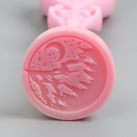 Printing for wax with a plastic handle "Night in the mountains" 2.5 cm-1