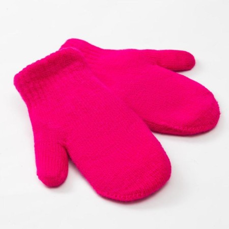 Mittens of two -layer Minaku "plain", col. bright pink, rr 15 (6-8 years)
