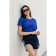 Women's shorts ise, size 48 cm, dark blue color, white