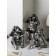 A set of figures "People. I don’t see, I don’t hear, I don’t say it ”, polystone, 38 cm, silver color