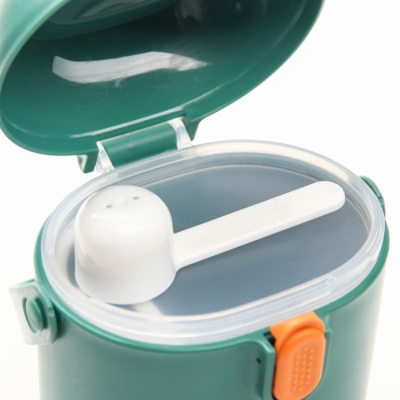 Container for storing baby food, with a spoon of 450 ml, green color-7