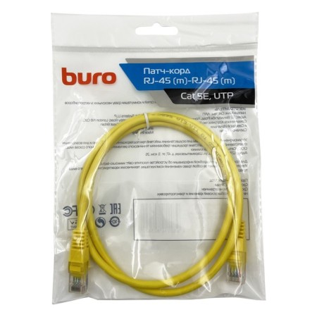Buro UTP-5E-YUTP 4 pair CAT5E CCA Molded 1M yellow RJ-45 (M) -RJ-45 (M)-1