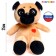 Soft toy "dog pugs", with a heart on the chest, 25 cm