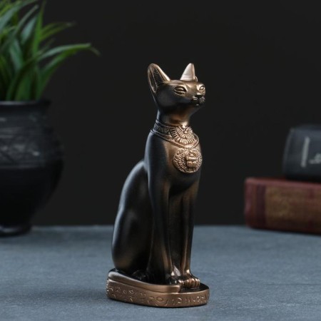 Figure "Egyptian cat" 13x7cm, bronze/marble baby