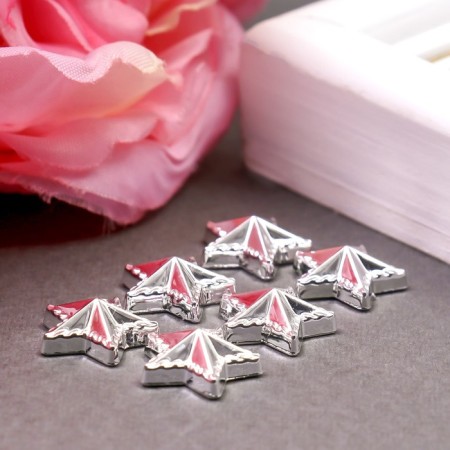 Decor for creativity plastic "Stars" silver set 30 pcs 1.2x1.2 cm-2
