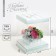 Gift box for flowers with a vase and PVC windows folding, packaging, "With Love", 23 x 30 x 23 cm