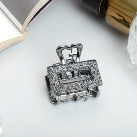 Hair crab "Golda" straight, 2.5 cm, silver