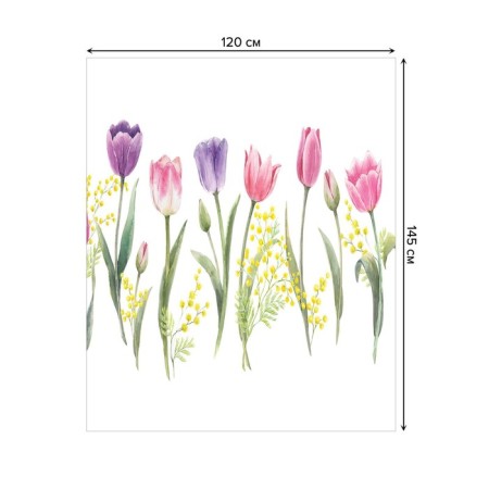 Tables on the table "Flowers of spring", rectangular, oxford, size 120x145 cm-1