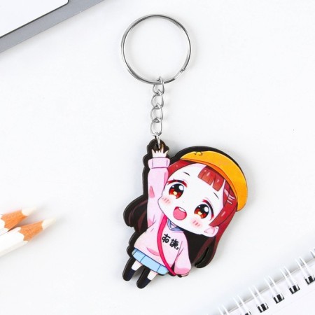 Key keychain wooden anime "in beret"-1