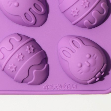 Form for decorations of the share "Easter", silicone, 22 × 11 × 3 cm, 10 cells, color mix-2