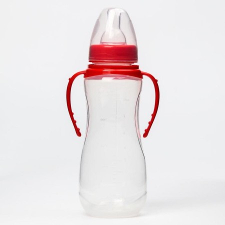 A bottle for feeding, a classic throat, 250 ml., From 0 months, fitted, with handles, color mix-2