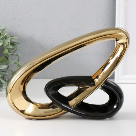Souvenir Ceramics "Abstraction. Chain" Gold with black 26.5x5x19.5 cm-3