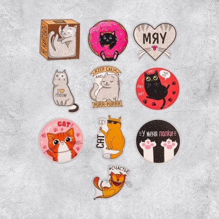 Stickers Stickers "Catets", 10 pcs, 7 × 7 cm