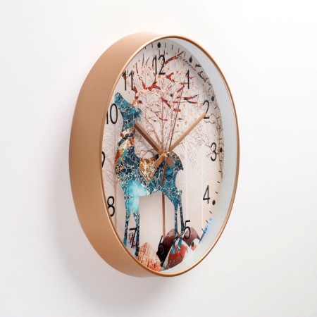 Wall clock, series: interior, "deer", smooth move, d-30 cm, aa-1