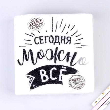 Paper napkins “Today you can do everything”, single -layer, 24x24 cm, set of 20 pcs.-1