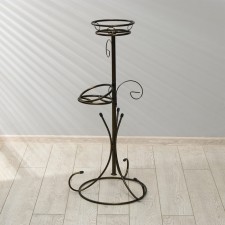 Flowers stand, floor, collapsible, 2 pots, d = 18 cm, bronze