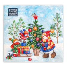 Новогодние салфетки бумажные Home Collection Classic «Украшение новогодней ели», 3 слоя, 33x33 см, 20 шт