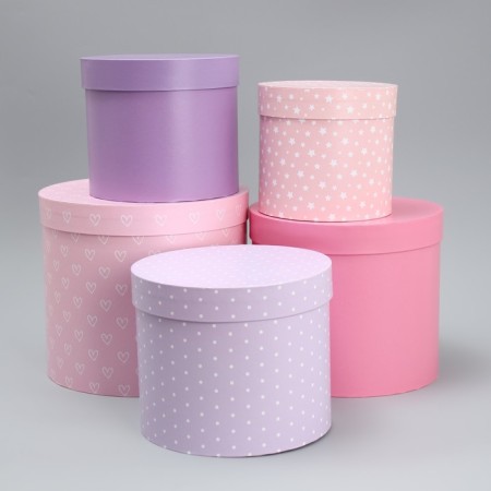 Set of hats 5 in 1, gift packaging, Pattern, 13 x 14 - 19.5 x 22 cm-2