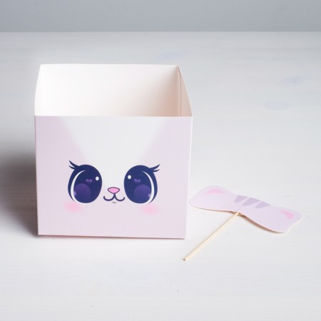 Box for flowers with the topper "Cat", 11 x 12 x 10 cm-6