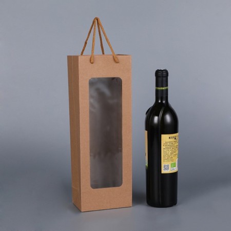A package for a bottle with a plastic window 12.5 × 8.5 × 36 cm, craft-2