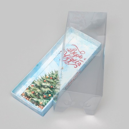 Box with a transparent cover for the roll "Believe in miracles", 30 x 12 x 12-3