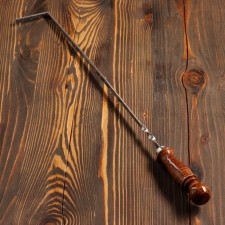 Uzbek poker with a wooden handle, with a pattern of 40/1 cm, full length 62 cm, steel 3 mm