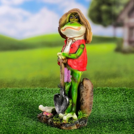 Garden figure "Frog Sadovnik" 17x12x33cm-3