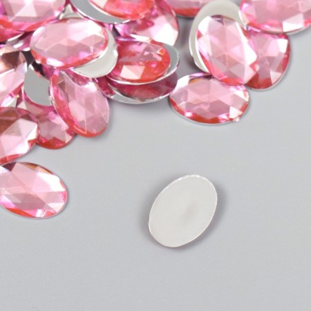 Decor for creativity Plastic "Rhil of oval. Light pink" set of 150 pcs 1x1.4 cm-1