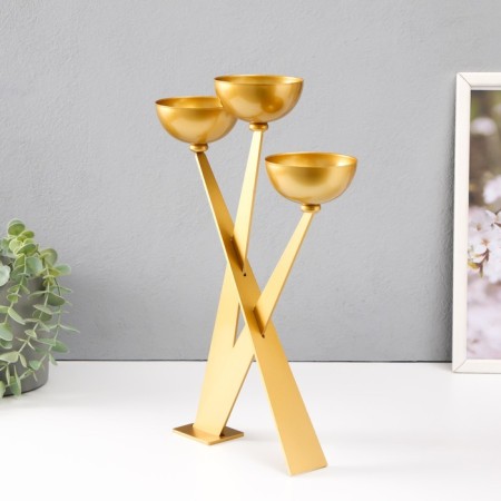 Summary Metal for 3 candles d = 8 cm "Nicole" 23x8x33.5 cm-6