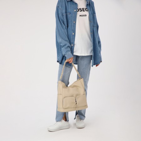 Board of lightning, 3 external pockets, beige color-9