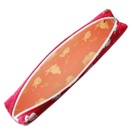 School Penal on the zipper Calligrata "Rabbits", raspberry-3
