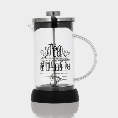Kelly Kelly press teapot, 600 ml, glass, black color, MIX drawing