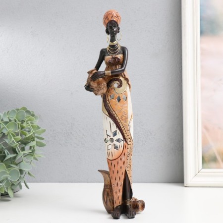 Souvenir Polystone "African with a jug, color dress" 31x6x6.5 cm