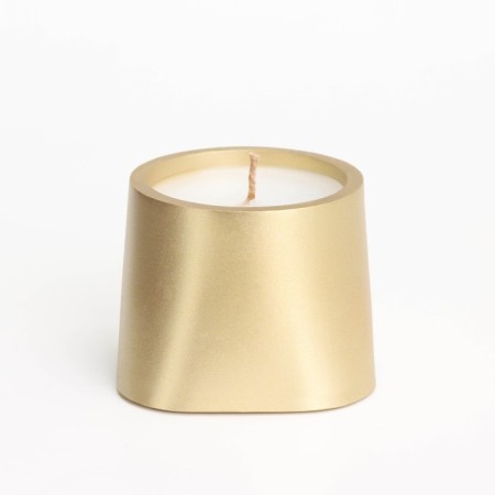 Candle "Trapezius" in the candlestick of gypsum smooth, 8x6cm, gold-2