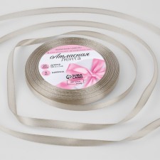 Satin tape, 6 mm × 23 ± 1 m, color dark cream No. 268