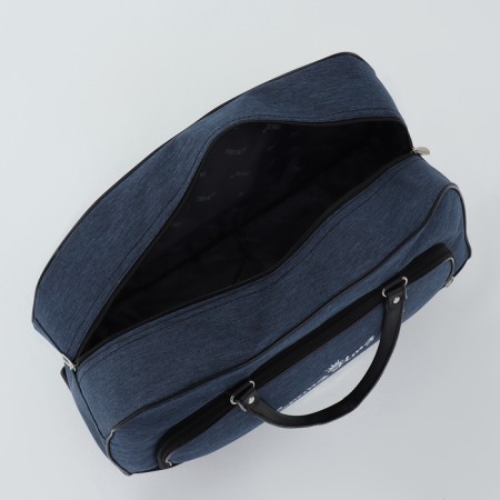 Road bag on wheels, external pocket, blue color-4