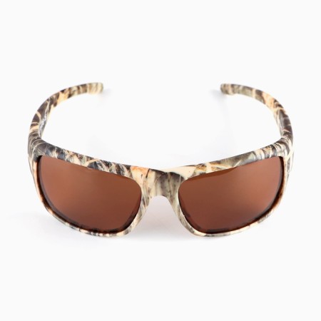 Glasses Polarization floating trackers Dark Camo in a case, Brown lenses