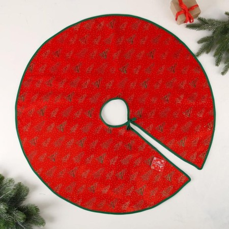A clearing under the Christmas tree "Christmas trees in snowflakes" D-75 cm, red-green-1