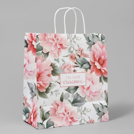 Package gift craft, packaging, “my happiness”, flowers, 32 x 28 x 15 cm-2